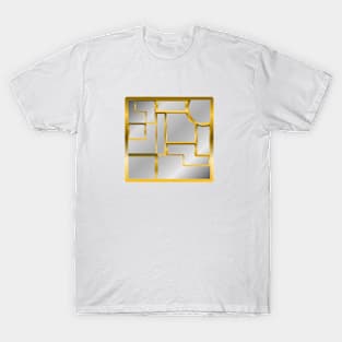 Golden Silver Geometric Mosaic: Luxurious Modern Art Collection Dash Stickers T-Shirts Iphone Cases T-Shirt